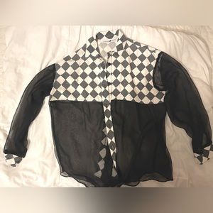 Vintage checkered / sheer button up